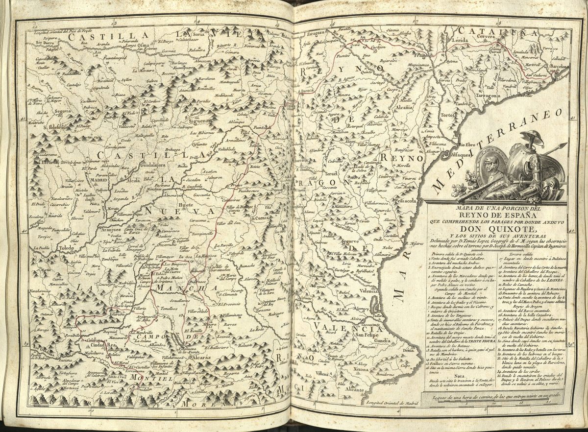 <em>El Ingenioso Hildalgo Don Quixote de la Mancha</em>, Miguel de Cervantes Saavedra, Madrid, 1780.