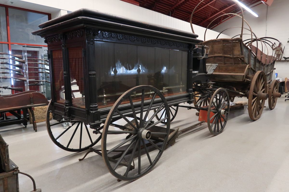 A 19th-century hearse on display at the Landis Valley Village & Farm Museum. 