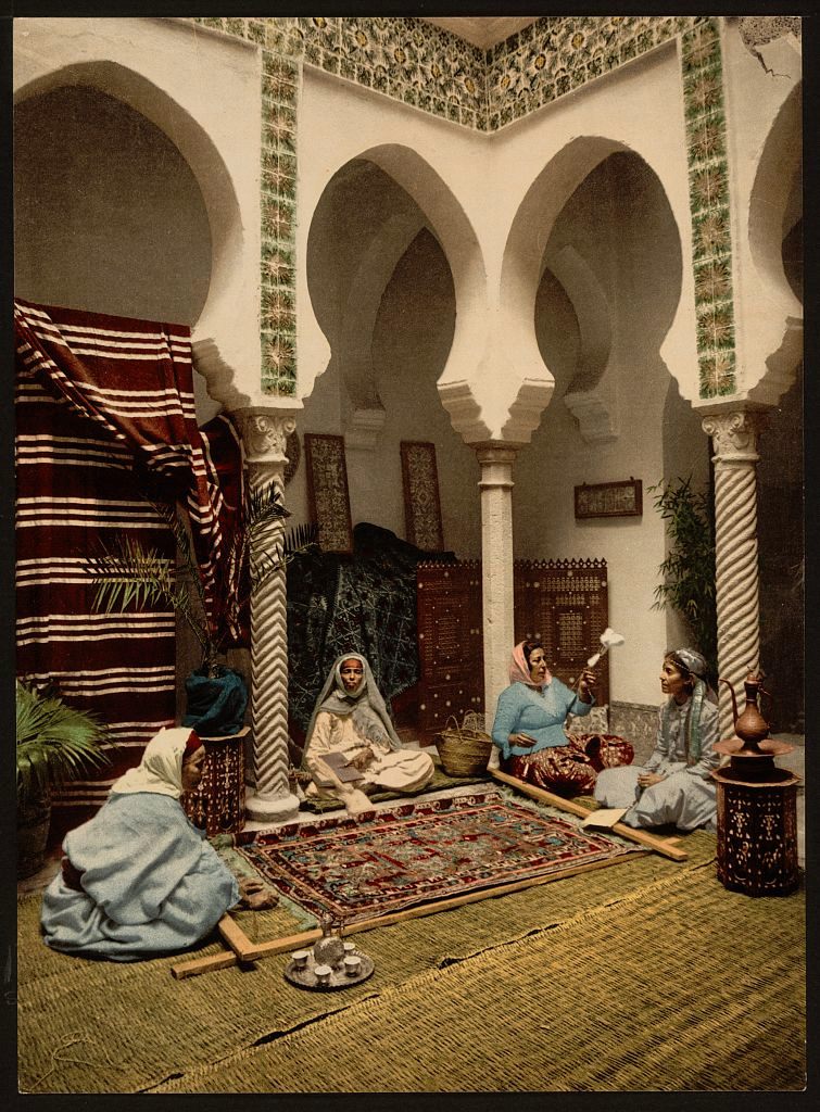 Carpet-making in Algeria, 1899. 