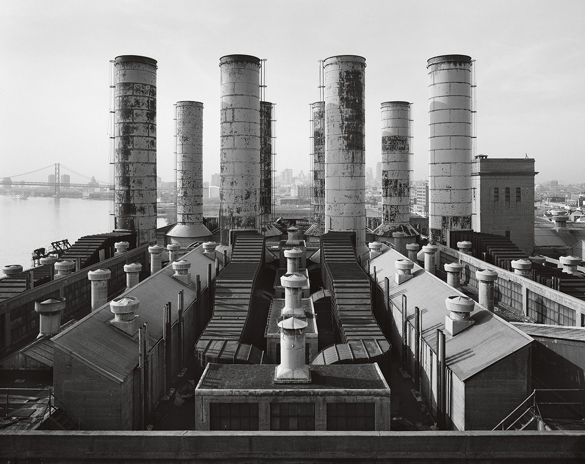 Delaware Station, view looking southwest across roof of the Boiler Houses.