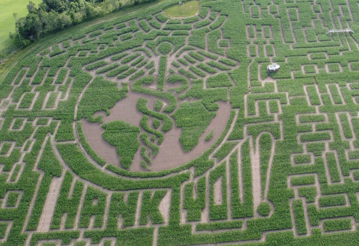 The Great Vermont Corn Maze in 2020 honored essential workers during the pandemic. 