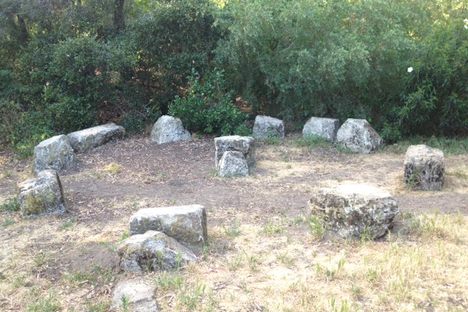 The larger of the two stone circles is tucked away just off a winding path