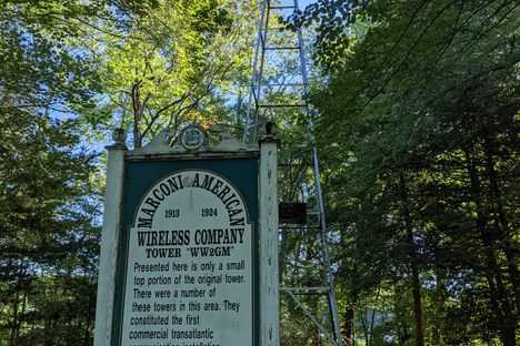 Marconi American Wireless Company Tower sign.