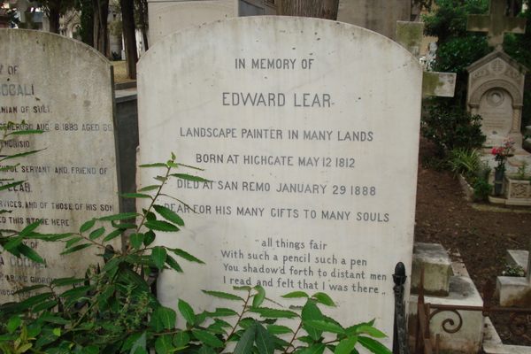 Edward Lear's grave.
