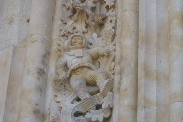 Astronaut carving in the Salamanca new cathedral.