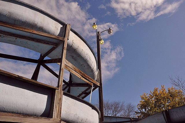 Abandoned water slide at Williams Grove