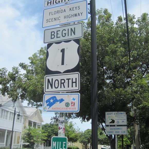 U.S. 1 Mile 0 Sign Key West, Florida - Obscura