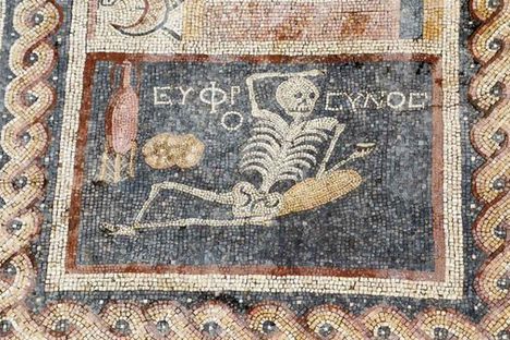 Inscription on Newly Found 2,400-Year-Old Mosaic: 'Be Cheerful, Enjoy Your Life'