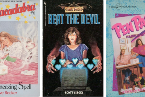 Left to right: "Abracadabra #4: The Sneezing Spell" by Eve Becker; "Dark Forces: Beat the Devil" by Scott Siegel; "Pen Pals #7: Handle With Care" by Sharon Dennis Wyeth. 