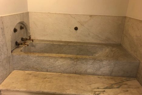 A marble Senate bathtub.