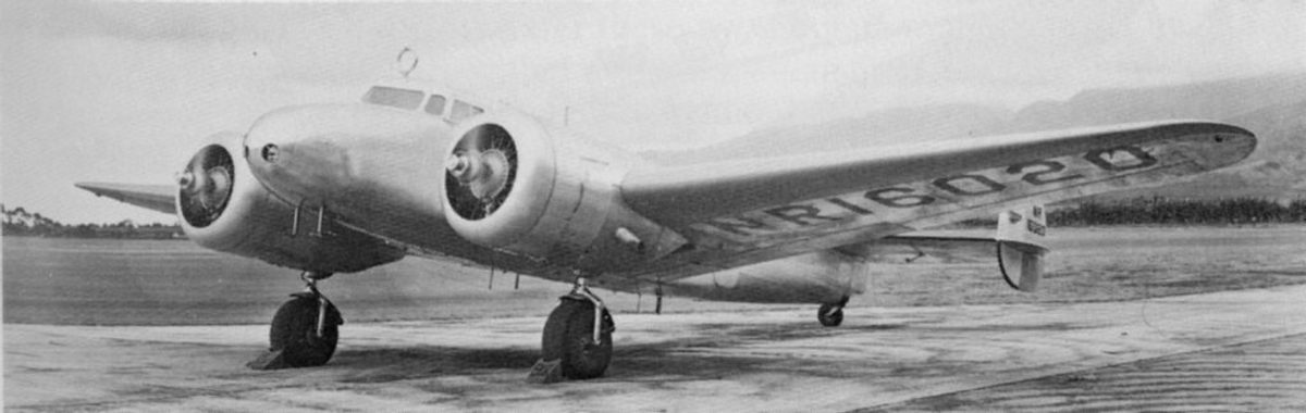 Earhart's Lockheed Model 10 Electra, at Oakland, CA, March 20, 1937.