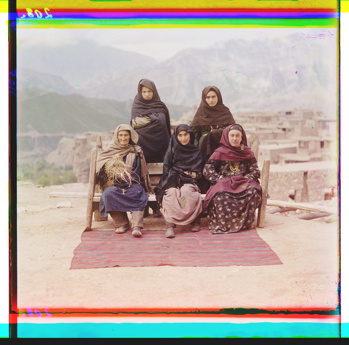 A group of women posing in Dagestan.
