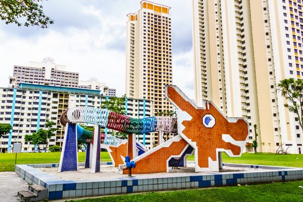 One of Khor's iconic dragon playgrounds, at Toa Payoh Town Park.