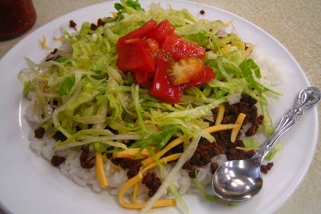 Taco rice at Jack's Steak House in Naha, Okinawa
