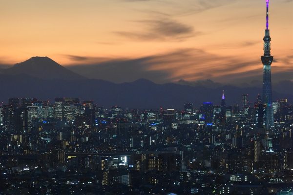 Behold Mount Fuji and Tokyo Skytree from outside Tokyo.