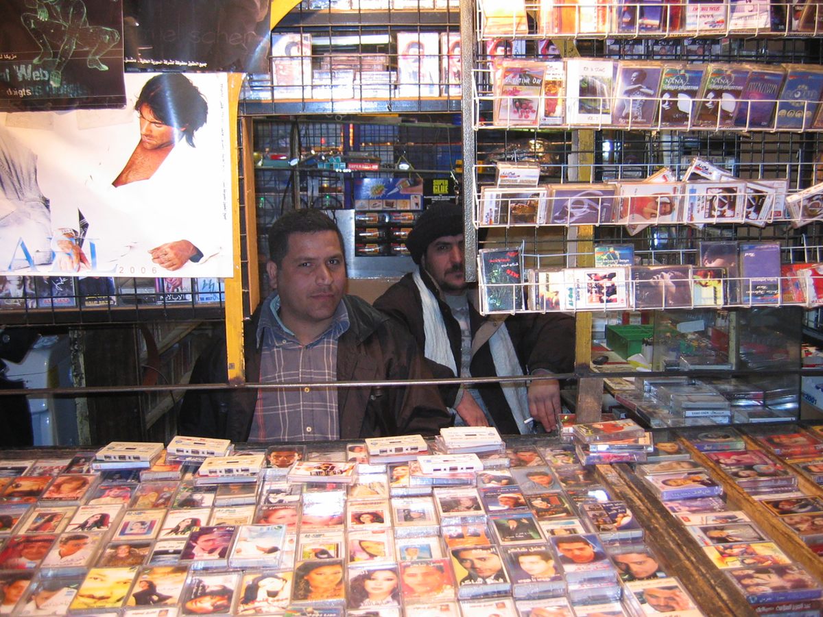 Cassette shops like this, photographed in 2006, were once a special part of Syrian cultural history.