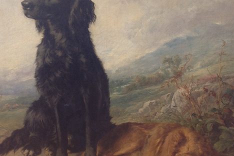 John Thomas Peele, Waiting For Their Master, 1859. Oil on canvas. Gift of the Mr. and Mrs. Alvin E. Maurer, Jr. estate 