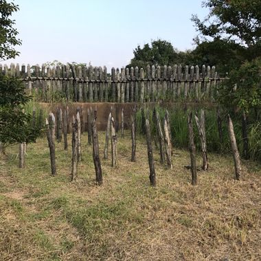 Wooden abatises surrounding the park