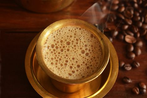 The beverage's fragrance is due to a mixture of chicory and ground coffee powder.