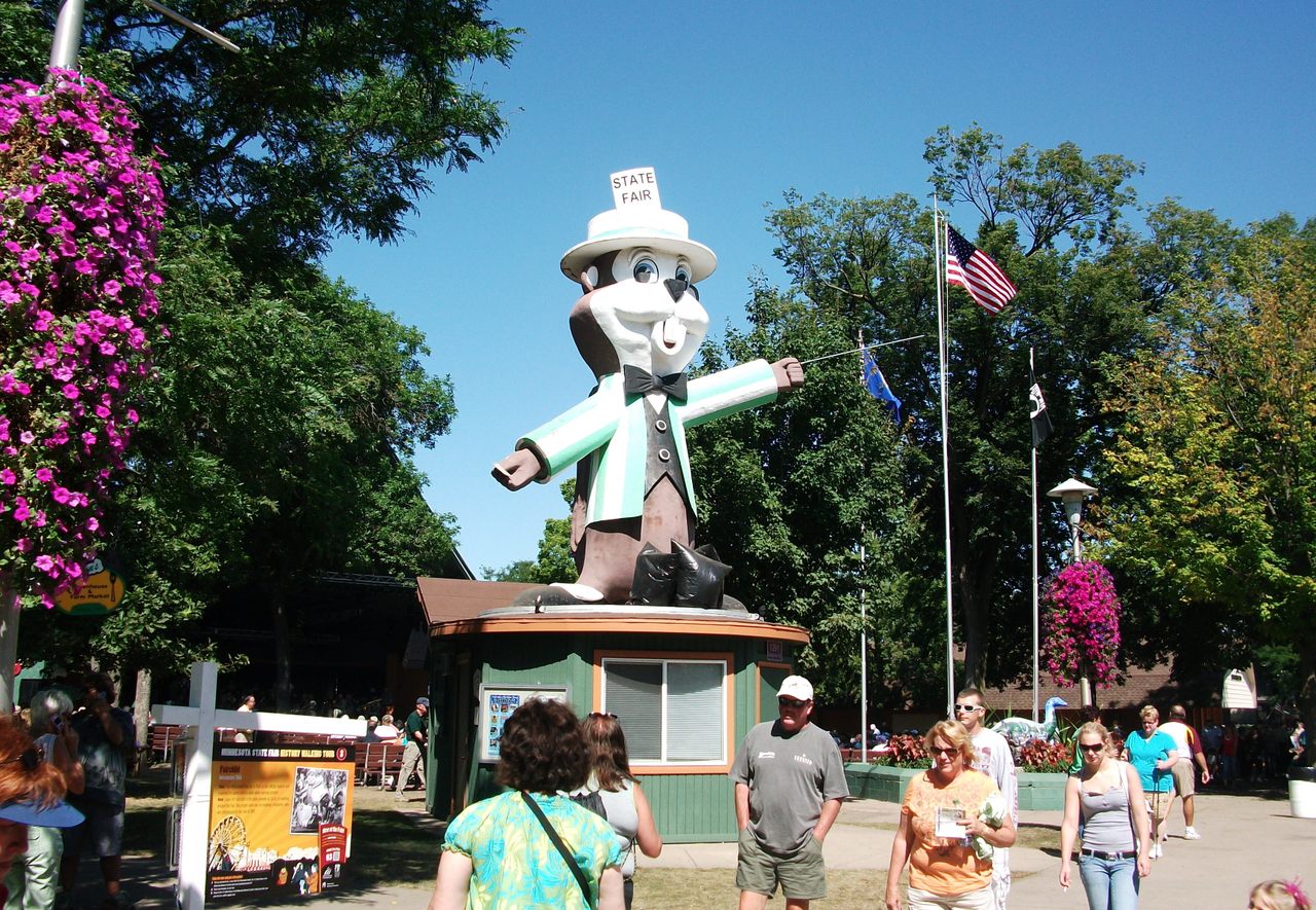 Fairchild the Gopher welcomes visitors to the Minnesota State Fair in St. Paul, Minnesota. A hundred miles to the southeast in Viola, Minnesota, a lesser-known festival, the Gopher Count, happens every June.