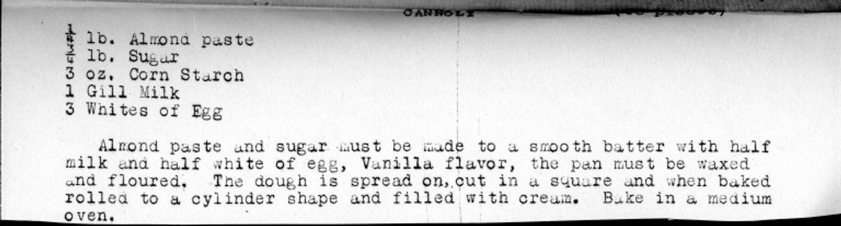 Cannoli Recipe.