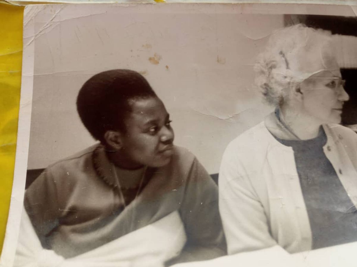 This snapshot of Niyitegeka and an unidentified woman was taken in 1962 in Lourdes, France, where Niyitegeka received religious training.