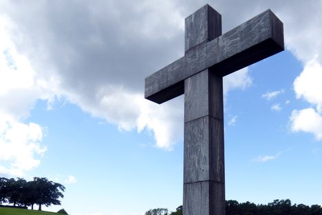 A photo of the cross taken from the same spot as the ones found in the Left Hand Path booklet.