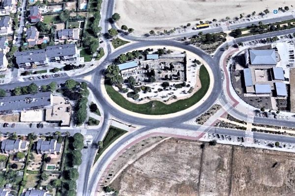 Aerial view of the roundabout