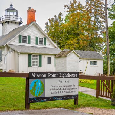 The lighthouse is located halfway between the North Pole and the Equator.