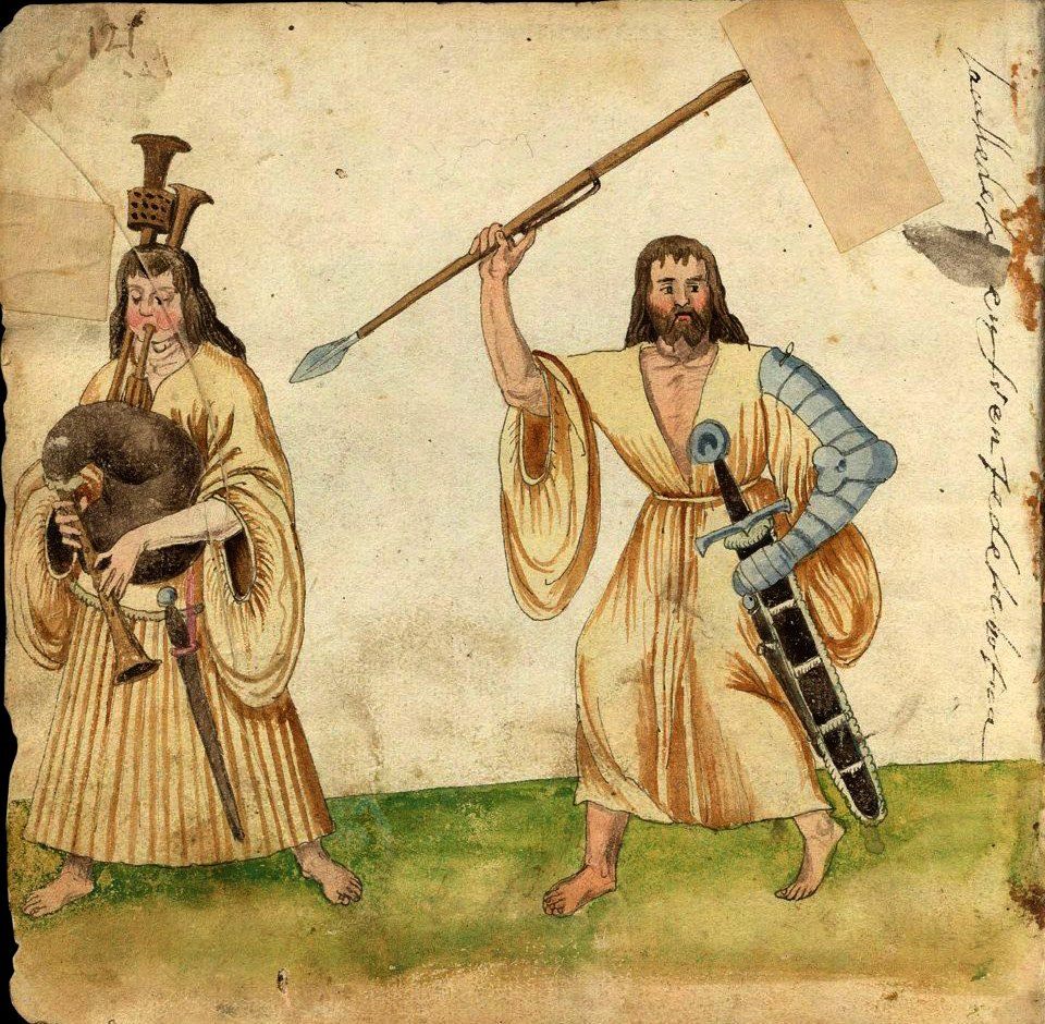 Irish people in the 16th-century, perhaps screaming about pus.