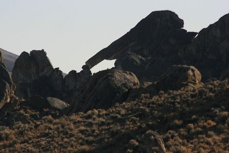 Elephant Head Rock, silhouetted.