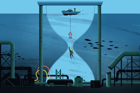 Saturation divers do construction and demolition work at depths up to 1,000 feet or more, and must spend weeks living in a pressurized environment.