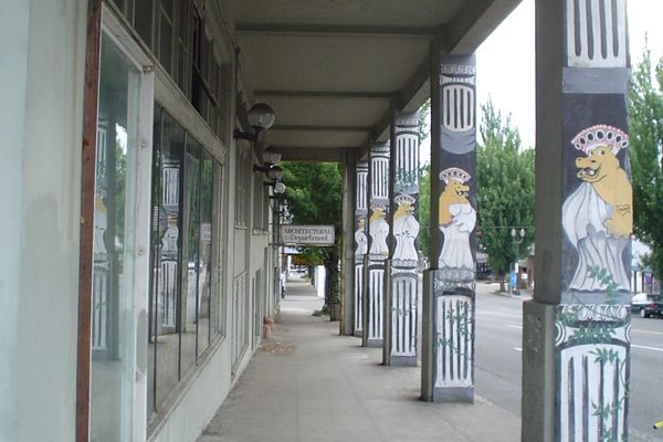 Outside Hippo Hardware in Portland.