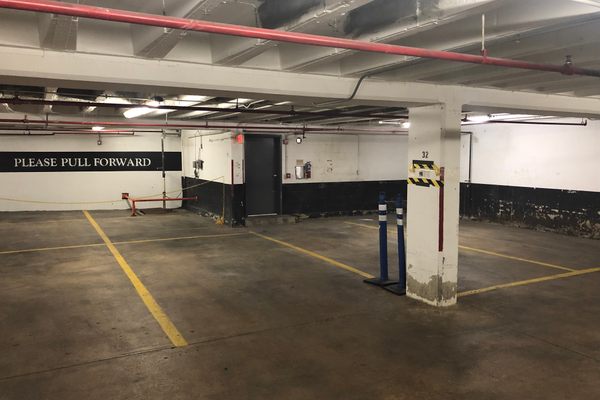 Parking space D32, where the secret meetings between Bob Woodward and Mark “Deep Throat” Felt took place.