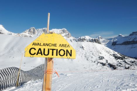 The avalanche-prone Banff National Park in Alberta, Canada.