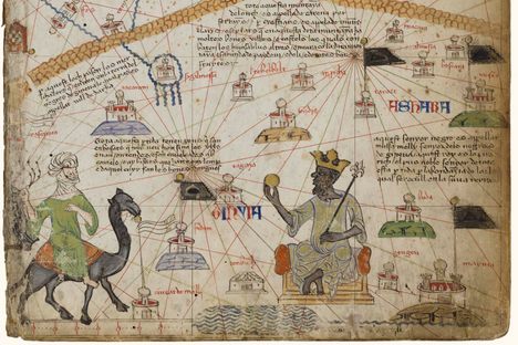 The Catalan Atlas, featuring a depiction of Mansa Musa.