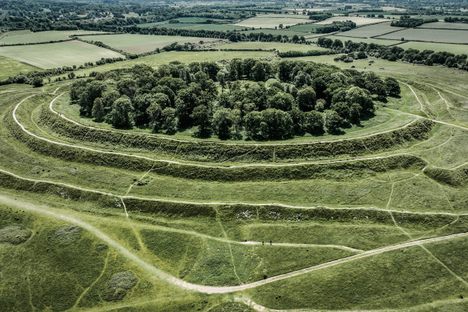 View of Badbury Rings from above