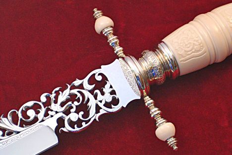 Detail of an ivory openwork knife