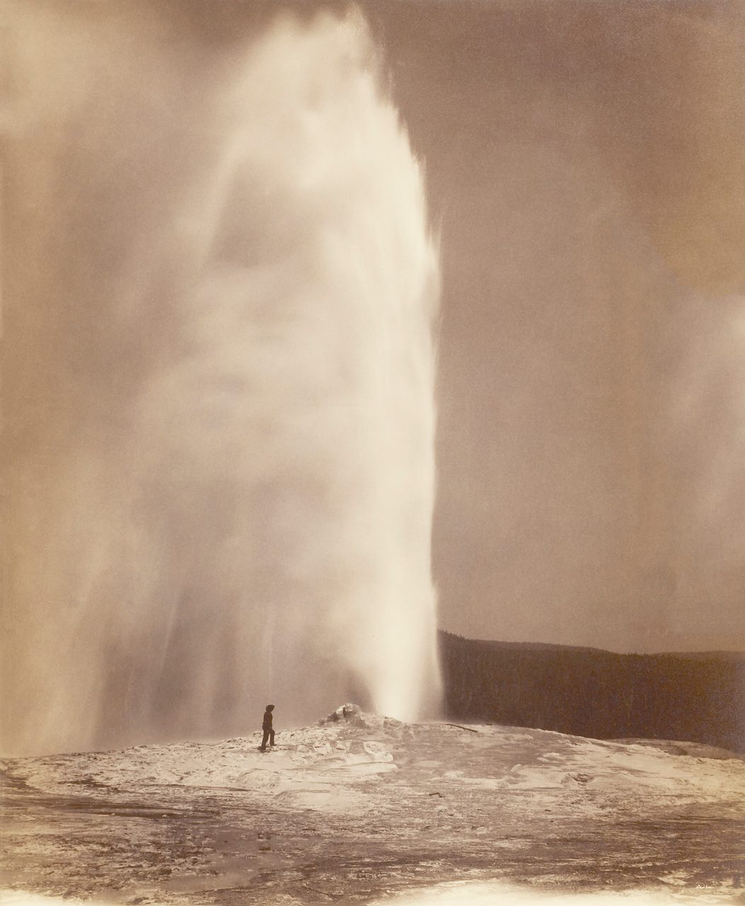 Old Faithful, in what is now Yellowstone National Park in Wyoming, William Henry Jackson, 1870.