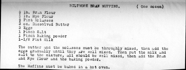 Biltmore Bran Muffin recipe.