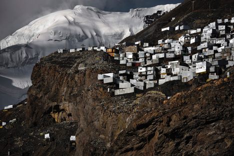 Corrugated metal shacks at La Rinconada