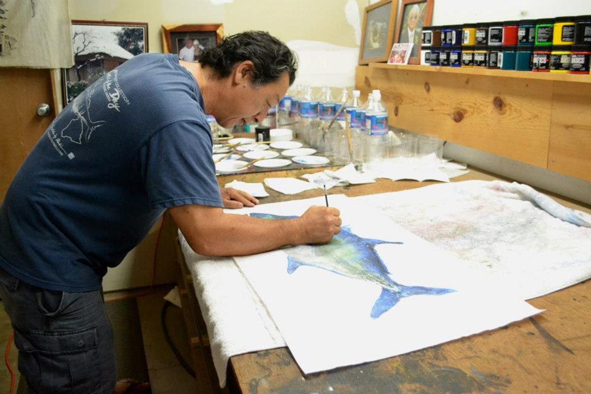 Hayashi in his studio.