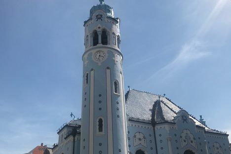 Blue church.