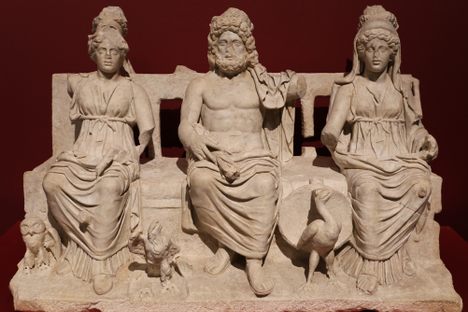 The Capitoline Triad at the Rodolfo Lanciani Archaeological Museum.