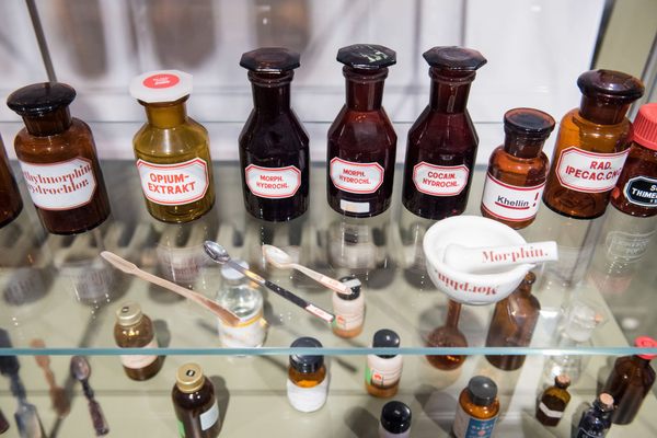Historic medication bottles