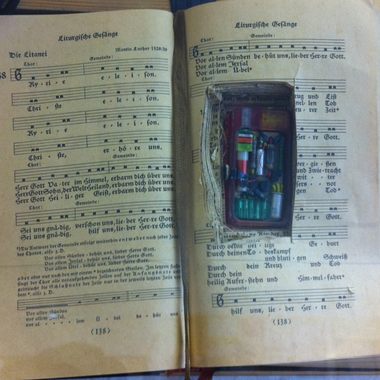 A bugged hymn book. 