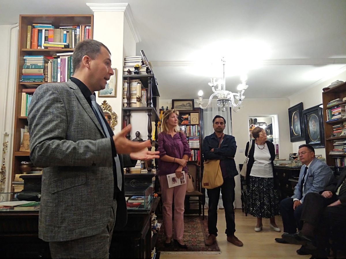 Viktor Lazic—a 34-year-old writer, translator, and lawyer—shows visitors around the collection that’s been in his family for nine generations.