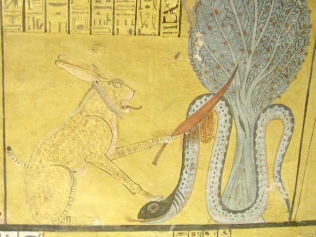 Apep displayed in a tomb in Deir el-Medina, Luxor, Egypt.