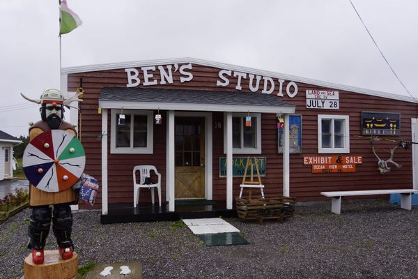 Folk artist Ben Ploughman's studio in Port Au Choix, Newfoundland.