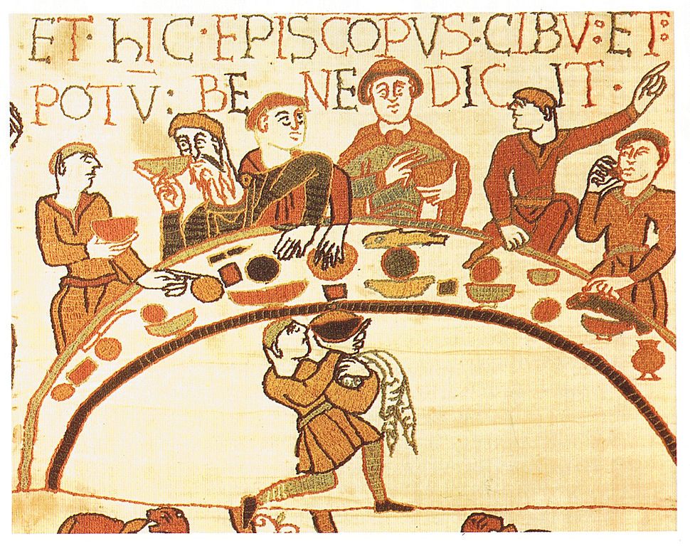 A kingly feast, from the Bayeux Tapestry. 